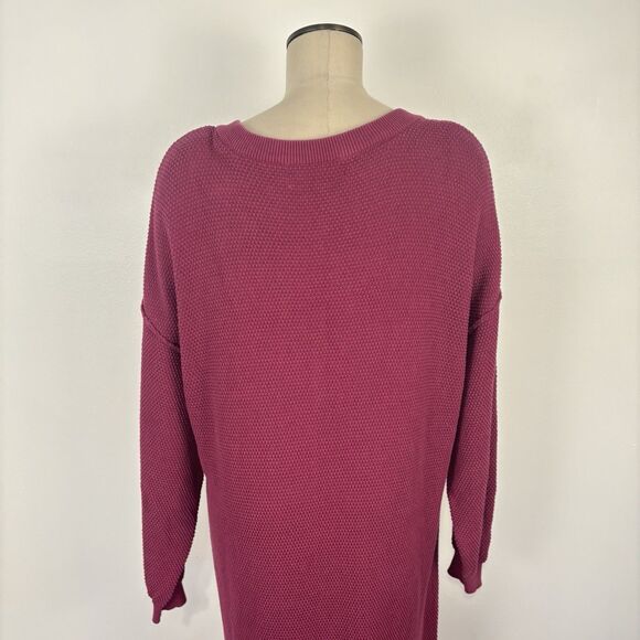 Free People FP Beach Dress Thermal Texture Hailee Sweater Purple Maxi Size XL - Picture 5 of 8